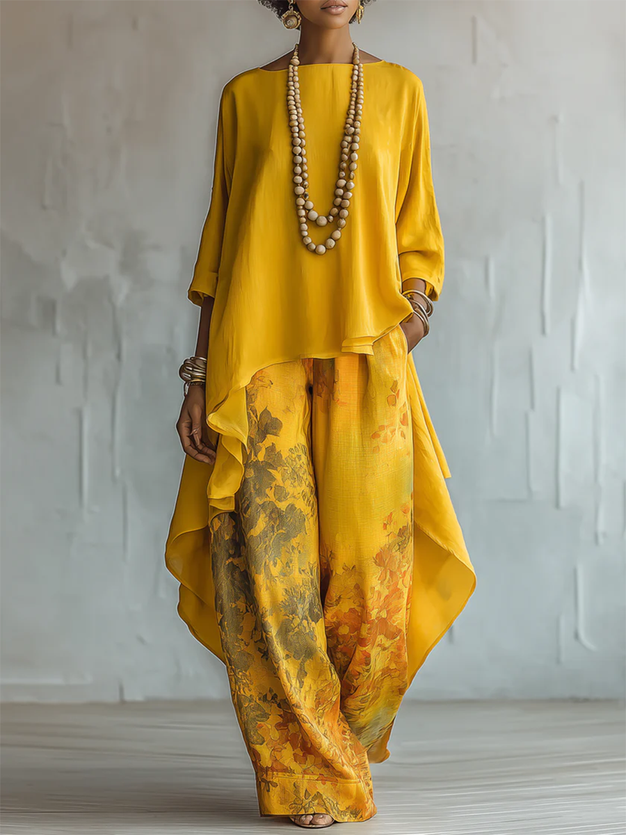 FLOR ™ | Conjunto Estampado Floral Artístico Elegante