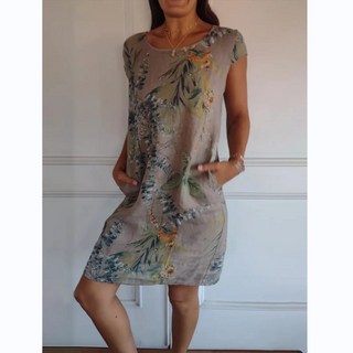 Vestido Elegante con Estampado Botánico