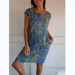 Vestido Elegante con Estampado Botánico