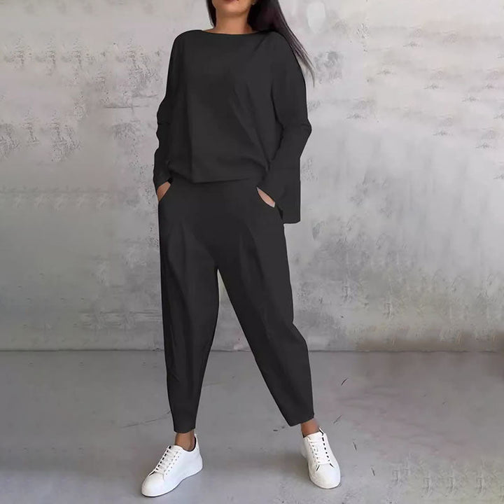 Elsa | Conjunto de 2 piezas con cuello redondo y pantalones