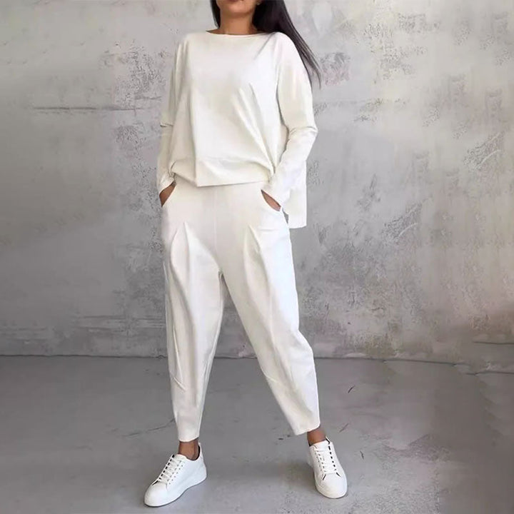Elsa | Conjunto de 2 piezas con cuello redondo y pantalones