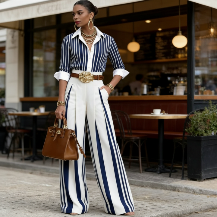 Atenas ™ | Conjunto de Camisa y Pantalones Anchos